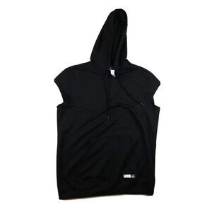 ADIDAS - BOYS BLACK HOODED ATHLETIC TOP - SIZE M 12-14